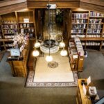 looking down into the fiction section at thomas beaver free library