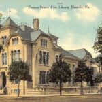 postcard art of the library