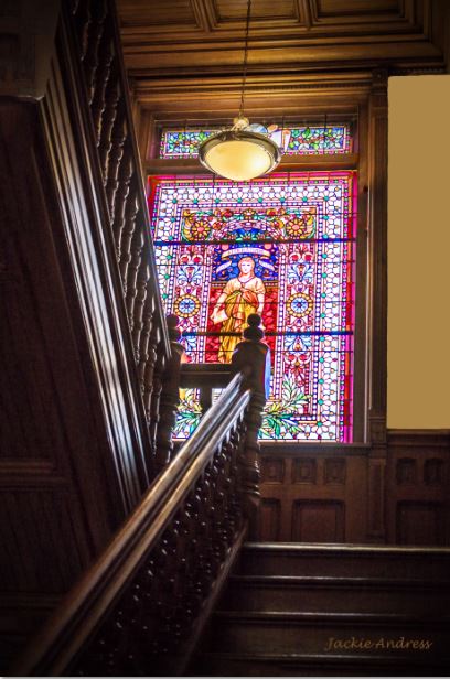 thomas beaver free library stained glass window